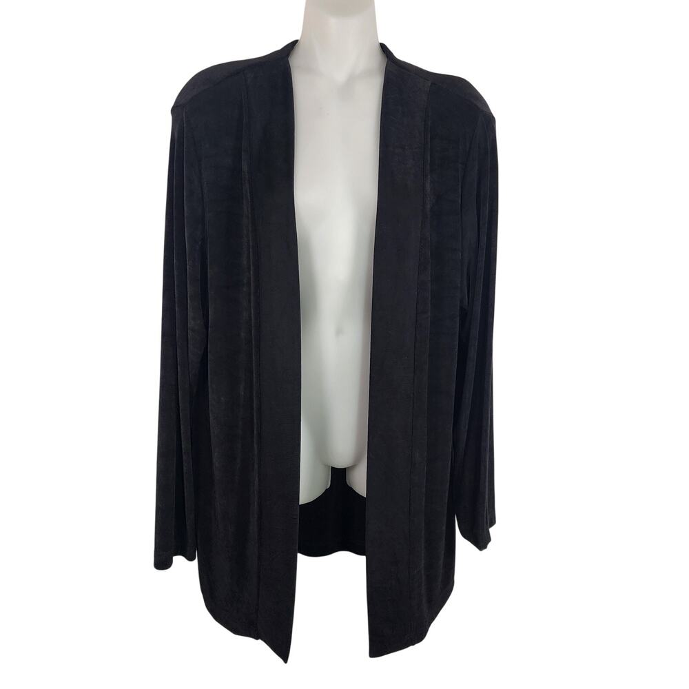 Picadilly Fashion Women Open Cardigan Sweater Medium Black Slinky Acetate Travel